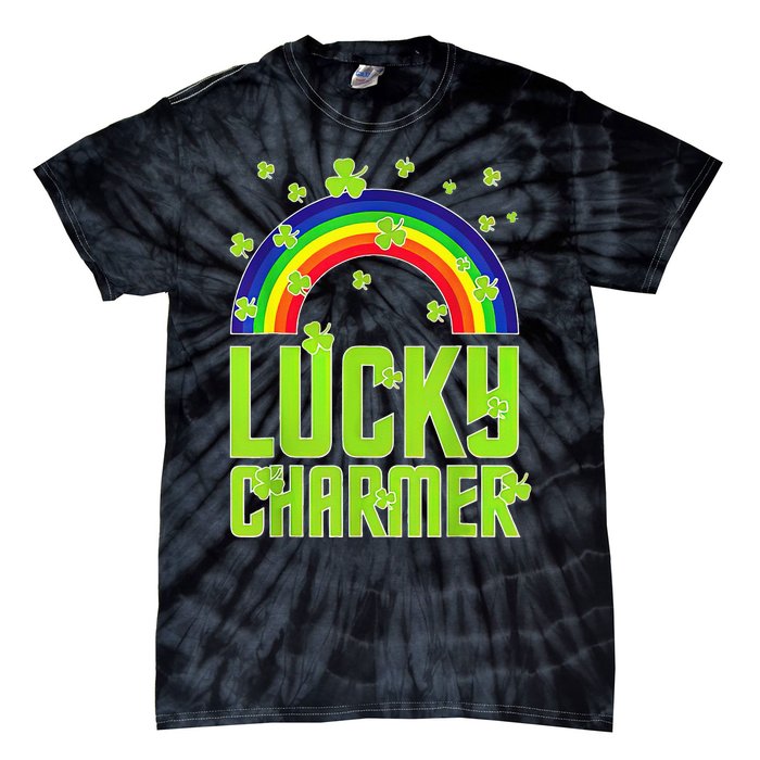 funny Lucky Charmer shamrock charm St patricks day irish Tie-Dye T-Shirt