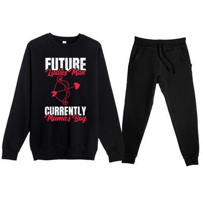 Future Ladies Currently Mama's For Valentines Day Funny Gift Premium Crewneck Sweatsuit Set