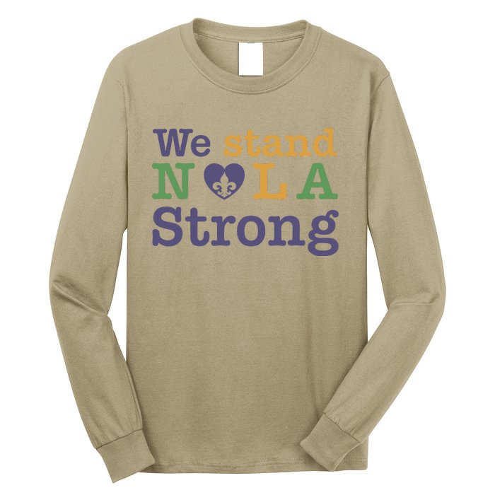 Funny Louisiana Culture T Vintag We Stand Nola Strong Appare Long Sleeve Shirt