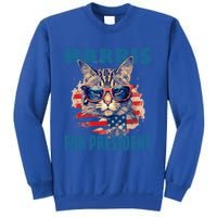 Funny Less Cat Lady Voting For Kamala Harris For Presid Gift Sweatshirt