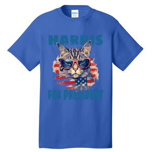 Funny Less Cat Lady Voting For Kamala Harris For Presid Gift Tall T-Shirt