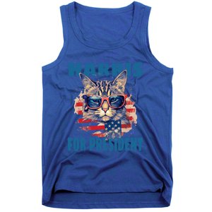 Funny Less Cat Lady Voting For Kamala Harris For Presid Gift Tank Top