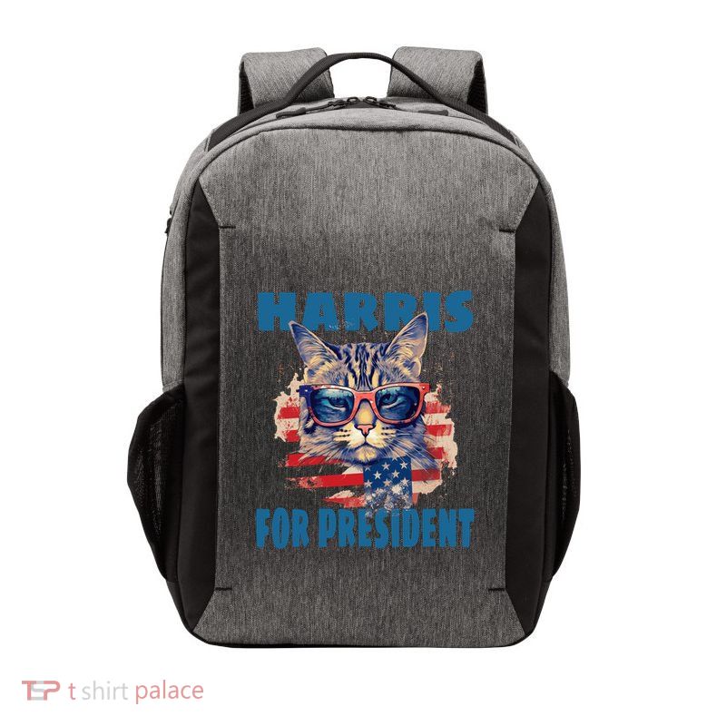 Funny Less Cat Lady Voting For Kamala Harris For Presid Gift Vector Backpack
