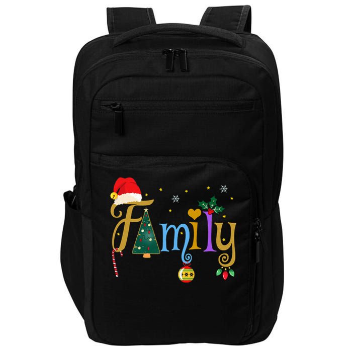 Family Letters Christmas Style Love My Family Christmas Impact Tech Backpack