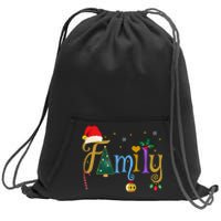 Family Letters Christmas Style Love My Family Christmas Sweatshirt Cinch Pack Bag