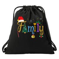 Family Letters Christmas Style Love My Family Christmas Drawstring Bag