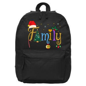 Family Letters Christmas Style Love My Family Christmas 16 in Basic Backpack