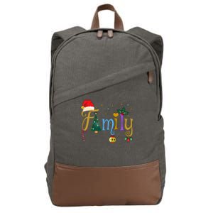 Family Letters Christmas Style Love My Family Christmas Cotton Canvas Backpack