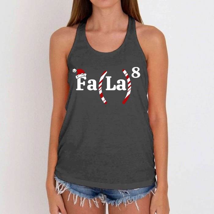 Fa La Christmas Math Teacher Holiday Season Women's Knotted Racerback Tank