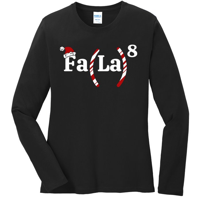 Fa La Christmas Math Teacher Holiday Season Ladies Long Sleeve Shirt