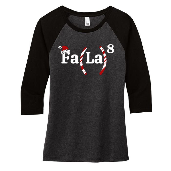 Fa La Christmas Math Teacher Holiday Season Women's Tri-Blend 3/4-Sleeve Raglan Shirt