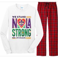 Funny Louisiana Culture T Vintag We Stand Nola Strong Appare Long Sleeve Pajama Set