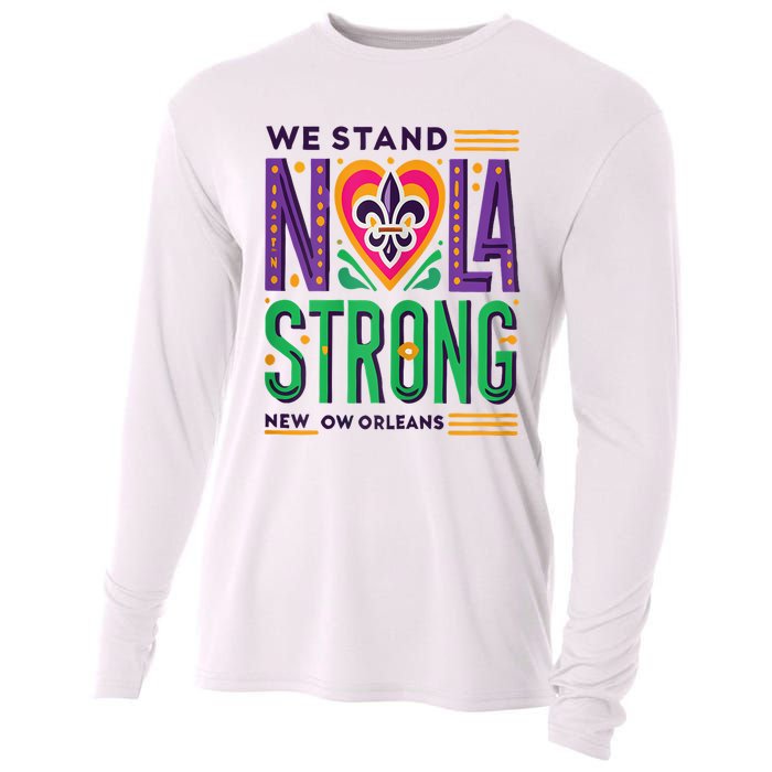 Funny Louisiana Culture T Vintag We Stand Nola Strong Appare Cooling Performance Long Sleeve Crew