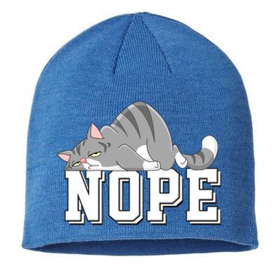 Funny Lazy Cat Nope Not Today Cat Cool Gift Sustainable Beanie