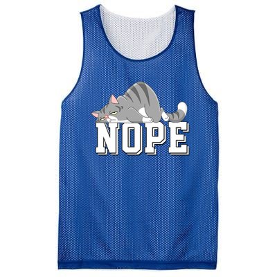 Funny Lazy Cat Nope Not Today Cat Cool Gift Mesh Reversible Basketball Jersey Tank