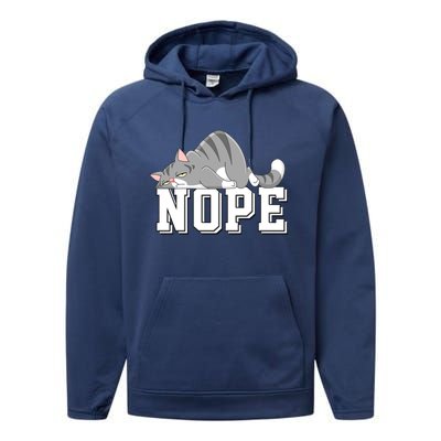 Funny Lazy Cat Nope Not Today Cat Cool Gift Performance Fleece Hoodie