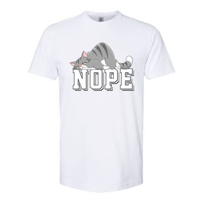 Funny Lazy Cat Nope Not Today Cat Cool Gift Softstyle CVC T-Shirt