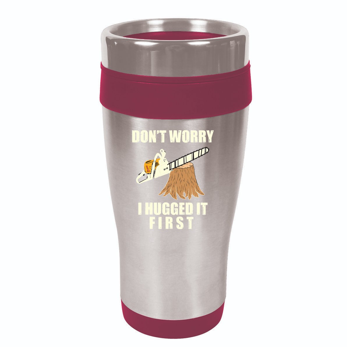 Funny Lumberjack Chainsaw Logging Arborist Gift Men Women 16oz Travel Tumbler