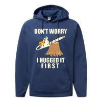 Funny Lumberjack Chainsaw Logging Arborist Gift Men Women Performance Fleece Hoodie