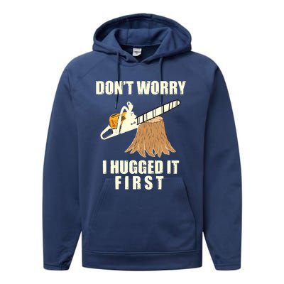 Funny Lumberjack Chainsaw Logging Arborist Gift Men Women Performance Fleece Hoodie