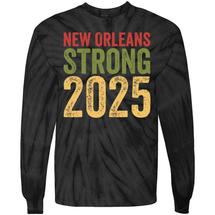 Funny Louisiana Culture T Vintag We Stand Nola Strong Tie-Dye Long Sleeve Shirt