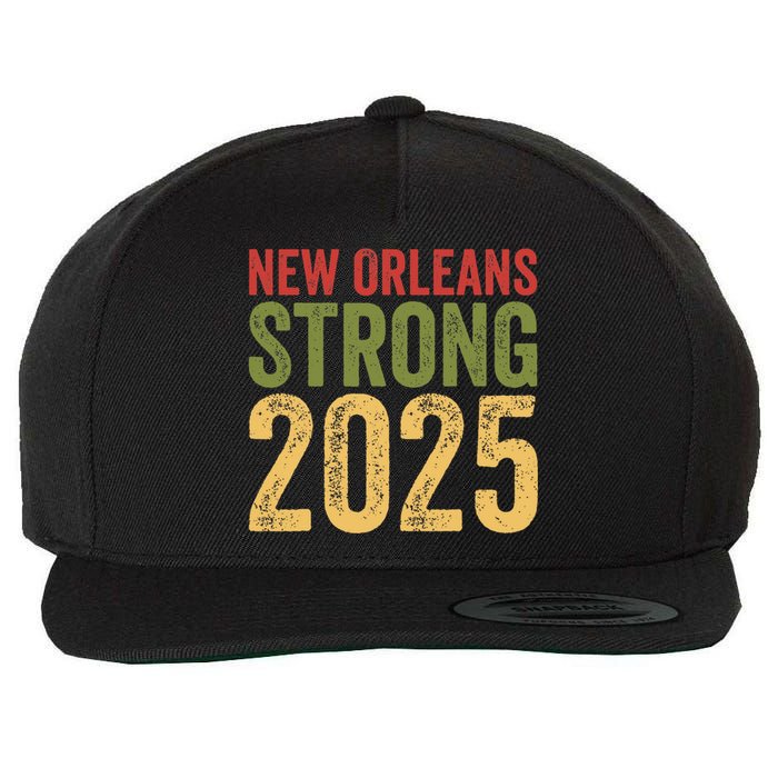 Funny Louisiana Culture T Vintag We Stand Nola Strong Wool Snapback Cap