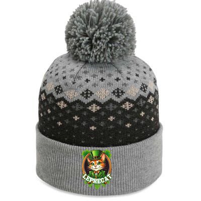 Funny Leprechaun Cat Leprecat St Patricks Day The Baniff Cuffed Pom Beanie