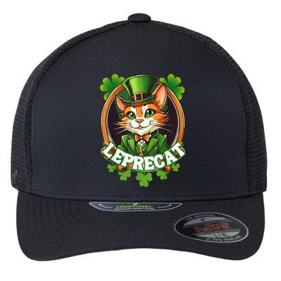 Funny Leprechaun Cat Leprecat St Patricks Day Flexfit Unipanel Trucker Cap