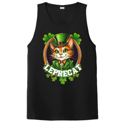 Funny Leprechaun Cat Leprecat St Patricks Day PosiCharge Competitor Tank