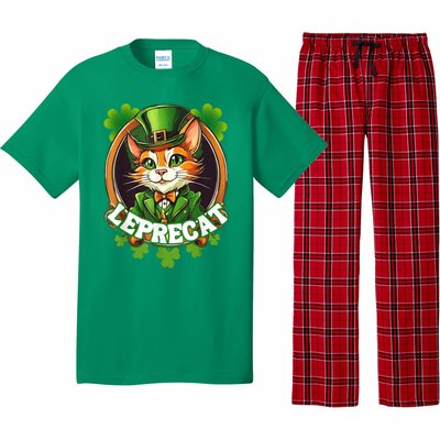 Funny Leprechaun Cat Leprecat St Patricks Day Pajama Set