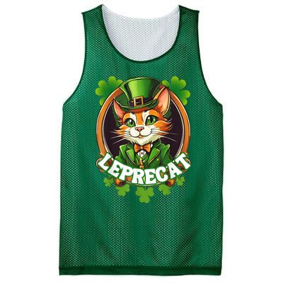 Funny Leprechaun Cat Leprecat St Patricks Day Mesh Reversible Basketball Jersey Tank