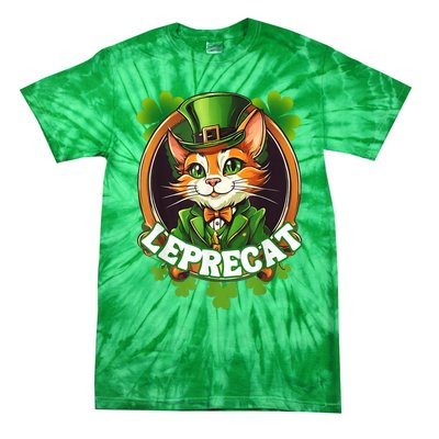 Funny Leprechaun Cat Leprecat St Patricks Day Tie-Dye T-Shirt