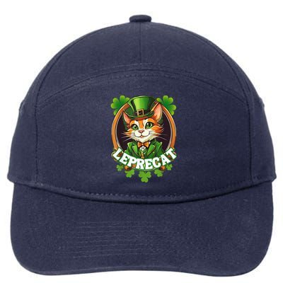 Funny Leprechaun Cat Leprecat St Patricks Day 7-Panel Snapback Hat