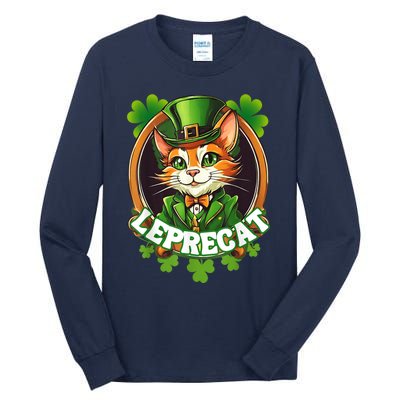 Funny Leprechaun Cat Leprecat St Patricks Day Tall Long Sleeve T-Shirt