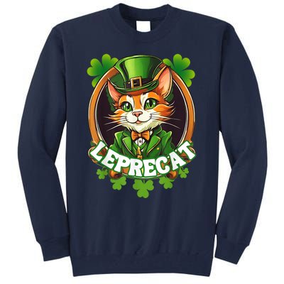 Funny Leprechaun Cat Leprecat St Patricks Day Tall Sweatshirt