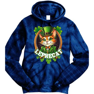 Funny Leprechaun Cat Leprecat St Patricks Day Tie Dye Hoodie