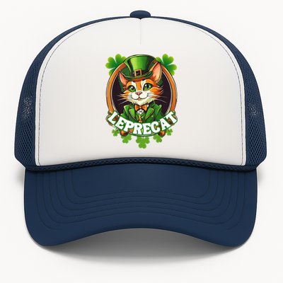 Funny Leprechaun Cat Leprecat St Patricks Day Trucker Hat