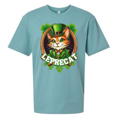 Funny Leprechaun Cat Leprecat St Patricks Day Sueded Cloud Jersey T-Shirt