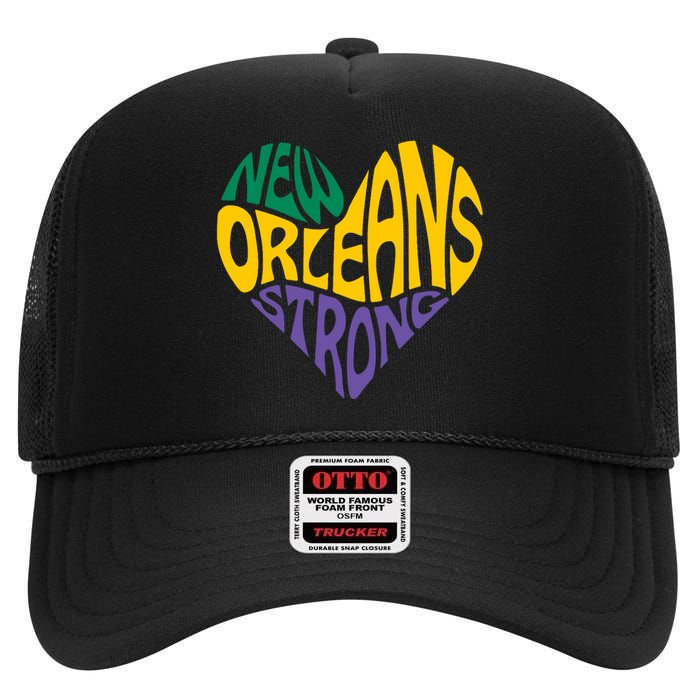 Funny Louisiana Culture T Vintag We Stand Nola Strong High Crown Mesh Back Trucker Hat