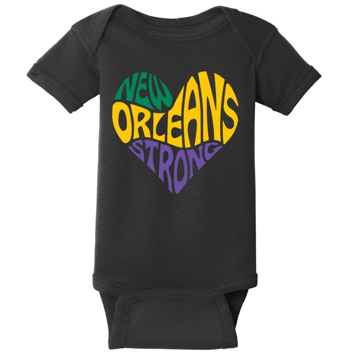 Funny Louisiana Culture T Vintag We Stand Nola Strong Baby Bodysuit