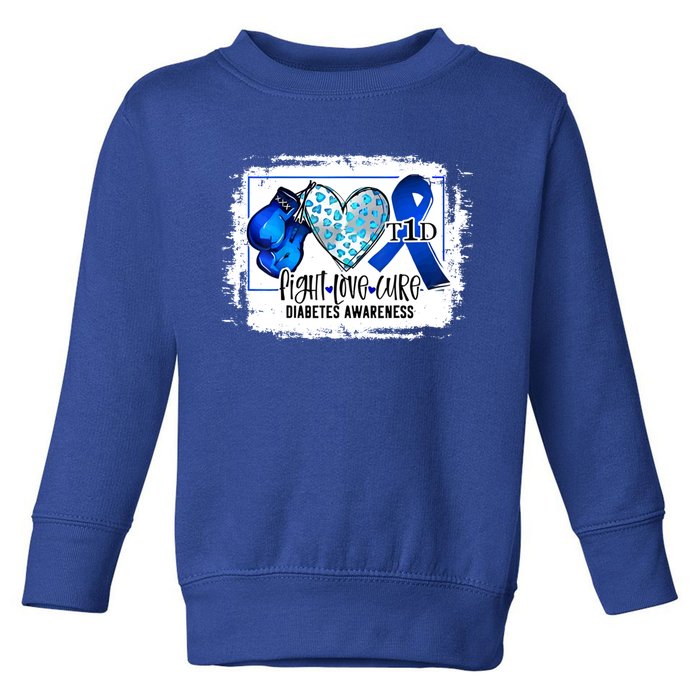 Fight Love Cure Ribbon Diabetes Awareness Gift Toddler Sweatshirt