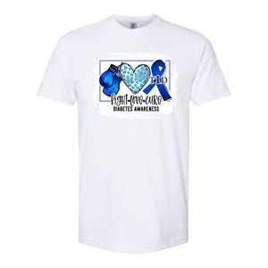 Fight Love Cure Ribbon Diabetes Awareness Gift Softstyle CVC T-Shirt