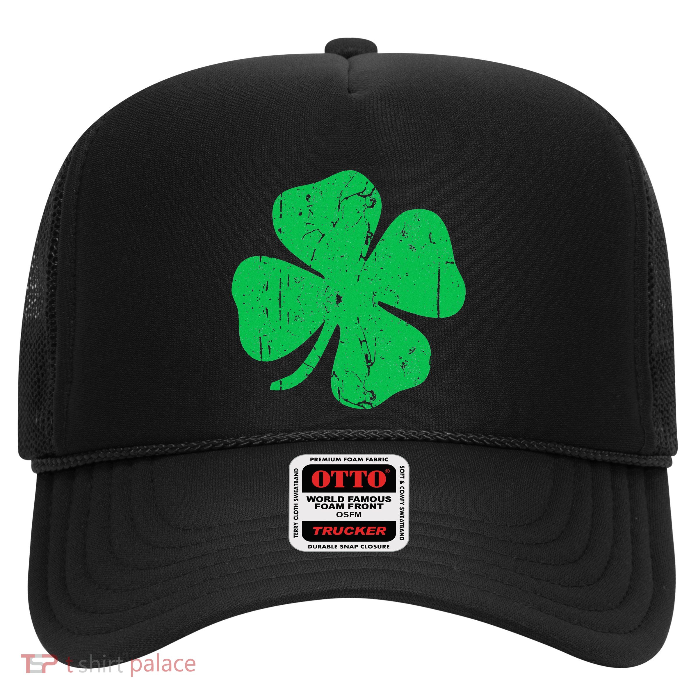 Four Leaf Clover Vintage Saint Patrick Day Trucker Hat