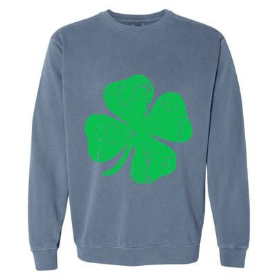 Four Leaf Clover Vintage Saint Patrick Day Garment-Dyed Sweatshirt