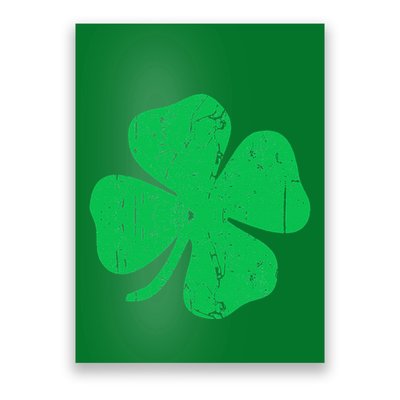Four Leaf Clover Vintage Saint Patrick Day Poster