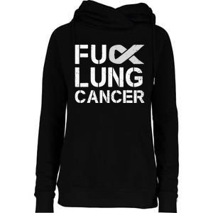 Fuck Lung Cancer Awareness Month Support Ribbon Warrior Womens Funnel Neck Pullover Hood