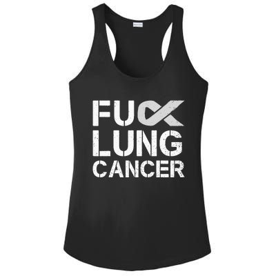 Fuck Lung Cancer Awareness Month Support Ribbon Warrior Ladies PosiCharge Competitor Racerback Tank