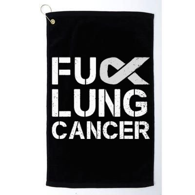 Fuck Lung Cancer Awareness Month Support Ribbon Warrior Platinum Collection Golf Towel