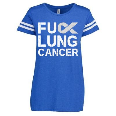 Fuck Lung Cancer Awareness Month Support Ribbon Warrior Enza Ladies Jersey Football T-Shirt