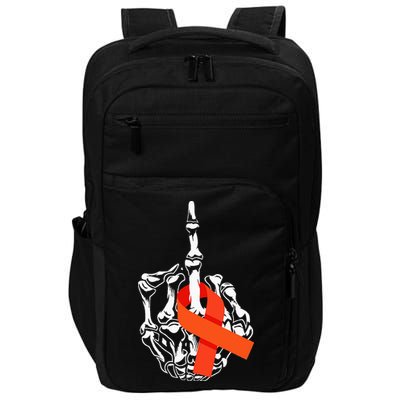 Fuck Leukemia Cancer Middle Finger Leukemia Cancer Awareness Impact Tech Backpack